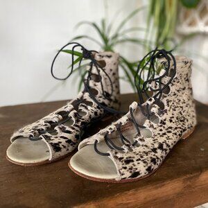 Lace up Gladiator Sandals Printed Fur DV by Dolce Vita